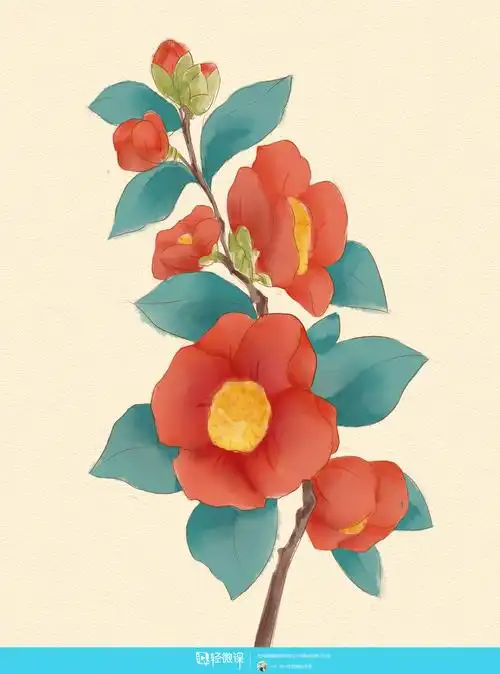 作业:梅花与桃花等古风插画花类植物的绘画方法训练 - gf-16-003咖喱