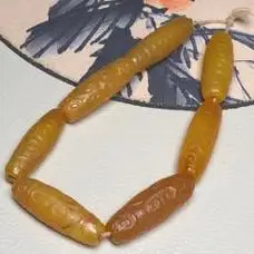 乡间偶遇老妈妈珍藏老玛瑙回纹勒子尺寸6919毫米重量415克圆勒子有