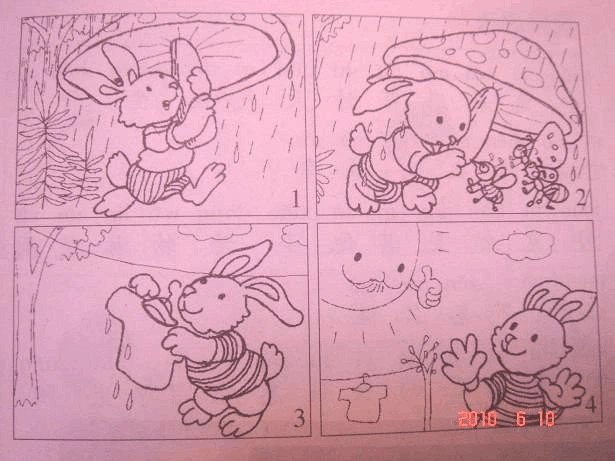 小白兔和蘑菇伞的故事