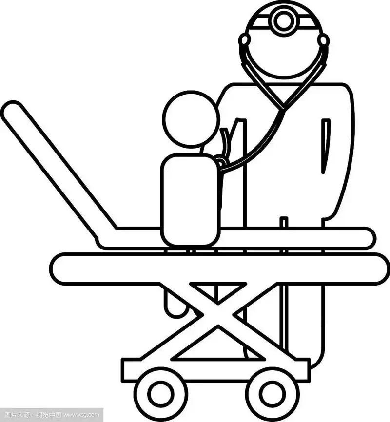 带病人隔离图标的医疗担架