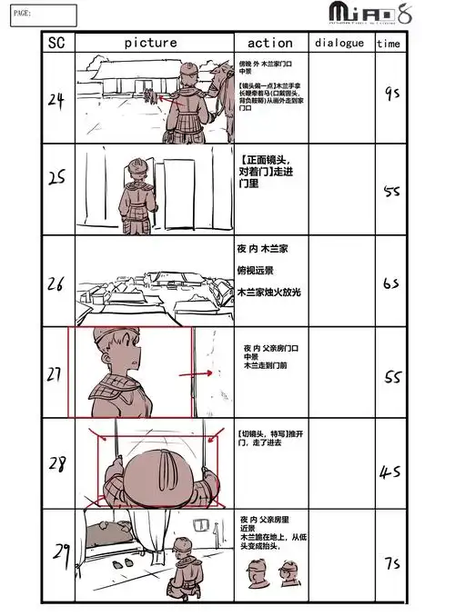 分镜作品《花木兰》