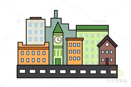 素材图片免费下载高清装饰图案psd简笔风景画城市建筑城市建筑简笔画