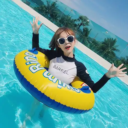 游泳圈成人加厚带把手加大胖子救生圈男女儿童腋下圈大人充气泳圈