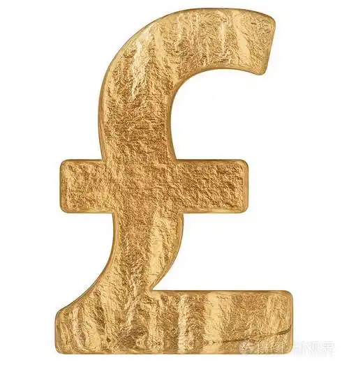 在白色背景3d渲染上孤立的英镑符号