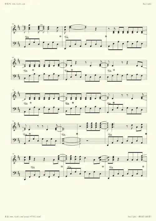 钢琴谱:maroon 5 (魔力红)- daylight