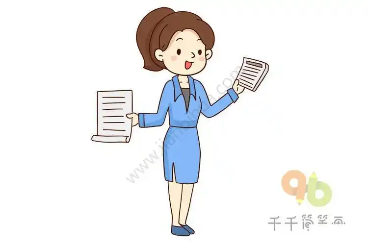 收银员简笔画视频财务的简笔画会计师简笔画