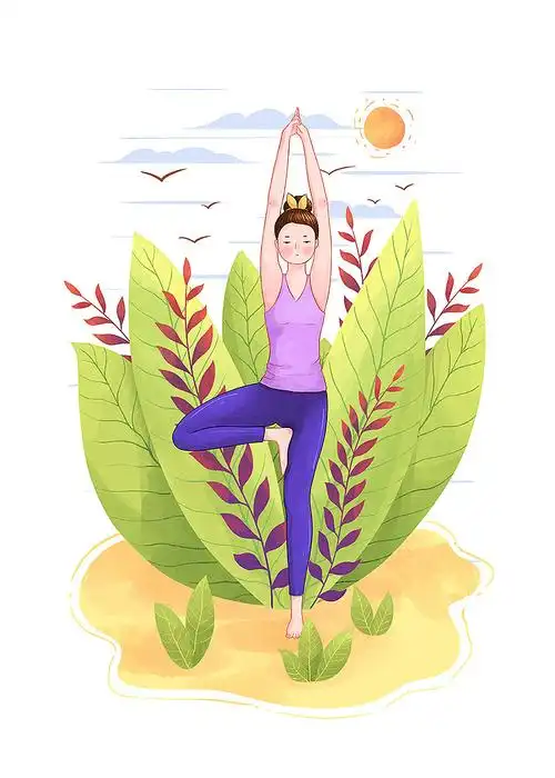 人物动态插画练习-瑜伽篇