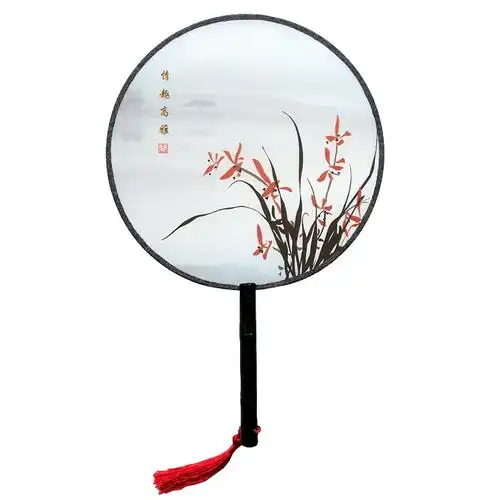 有现货 可选图案 圆扇 宫扇 古风团扇 桃花礼品扇子 古风宫廷扇