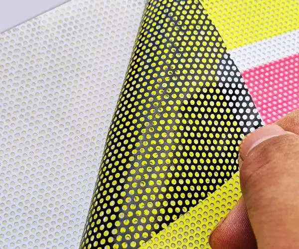 单孔透/玻璃贴/单面贴/单面透/车窗贴/橱窗透光贴/材料/喷画/海报