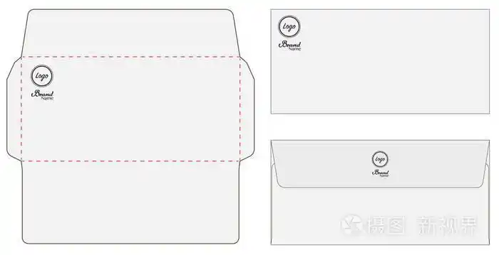 信封模切模拟模板矢量