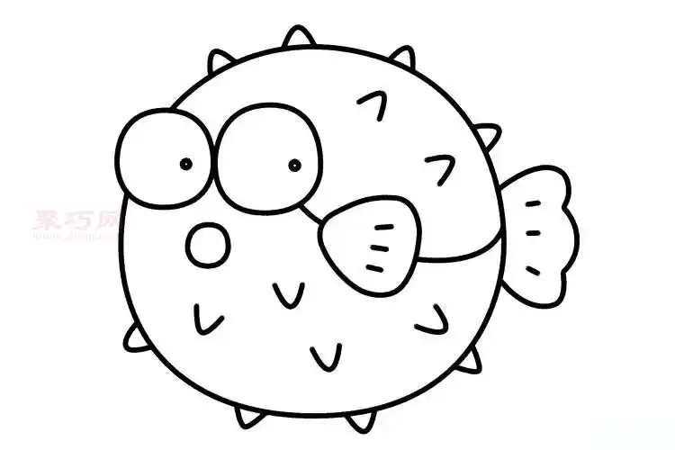 怎么画小河豚最简单 小河豚简笔画教程_漂亮女人街