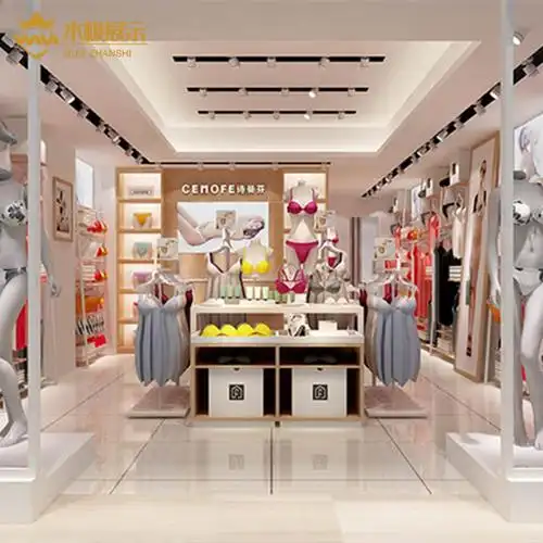 商场购物中心品牌内衣展示柜 连锁文胸内衣店中岛柜货架 专柜装修