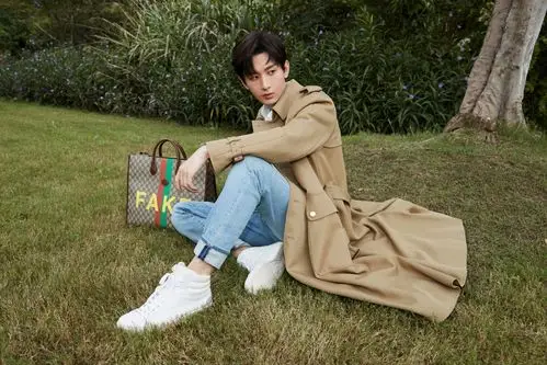 成毅驼色风衣帅气写真图片