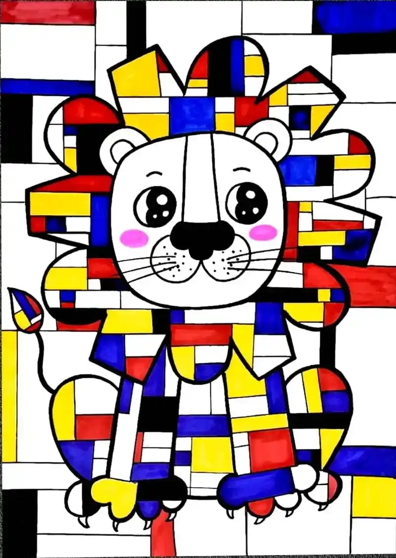 创意绘画主题《蒙德里安的格子画》绘画主题:《蒙德里安的格子画 - 抖