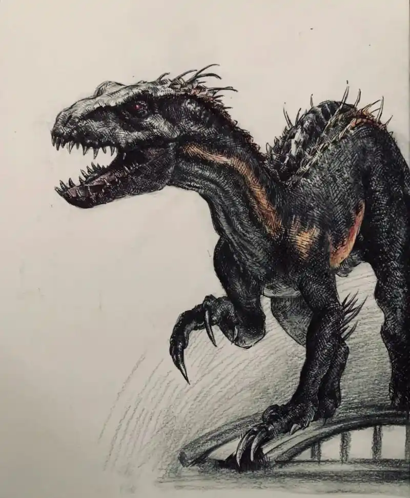 圆珠笔手绘～ 暴虐迅猛龙[害羞]#恐龙##迅猛龙# #侏罗纪世界