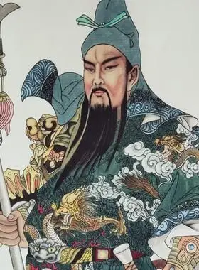 高清工笔字画关公忠义千秋义薄云天图客厅办公装饰卷轴挂画已装裱