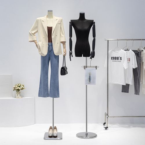 韩国服装店模特道具半身女装橱窗展示架身直角肩平肩人偶模特架