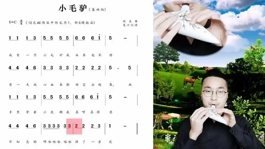 陶笛教学视频零基础入门考级教程小毛驴示范