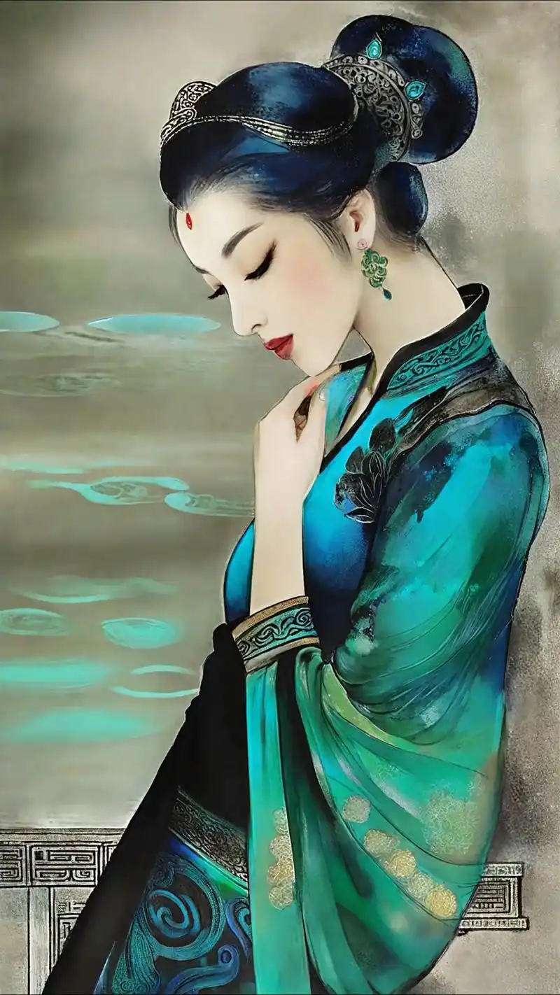 古风古韵——温婉的青衣古风女子