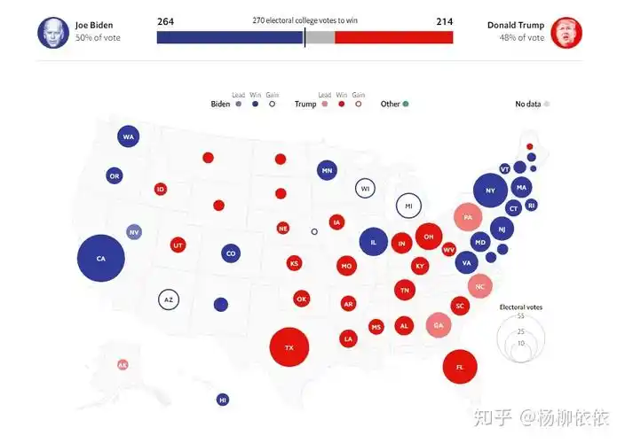 2020年美国总统选举结果地图可视化