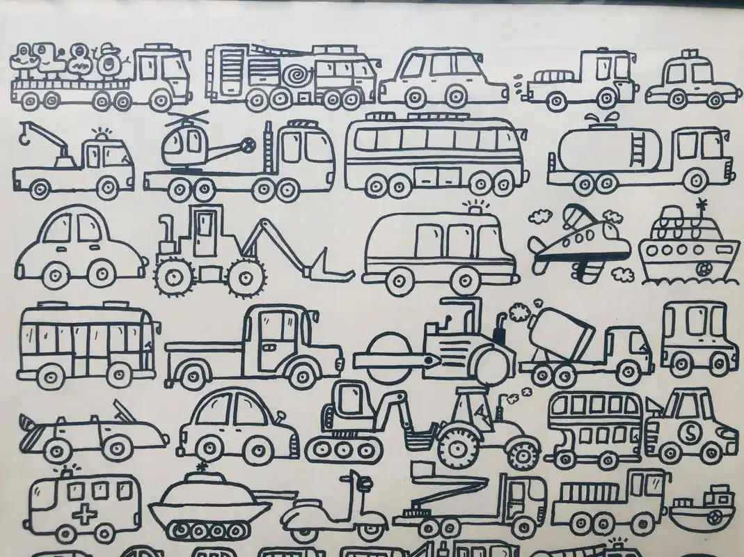 各种交通工具简笔画  汽车简笔画 儿童简笔画 汽车简笔画 儿童画 绘画