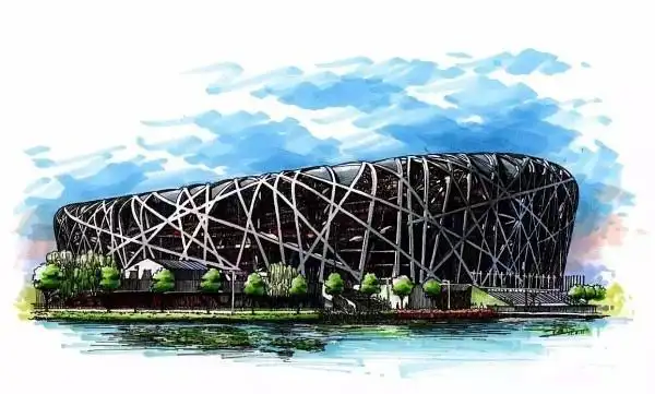 图自好酷网▲简单线条描绘水立方 图自汇图网▲北京建筑手绘 图自图行
