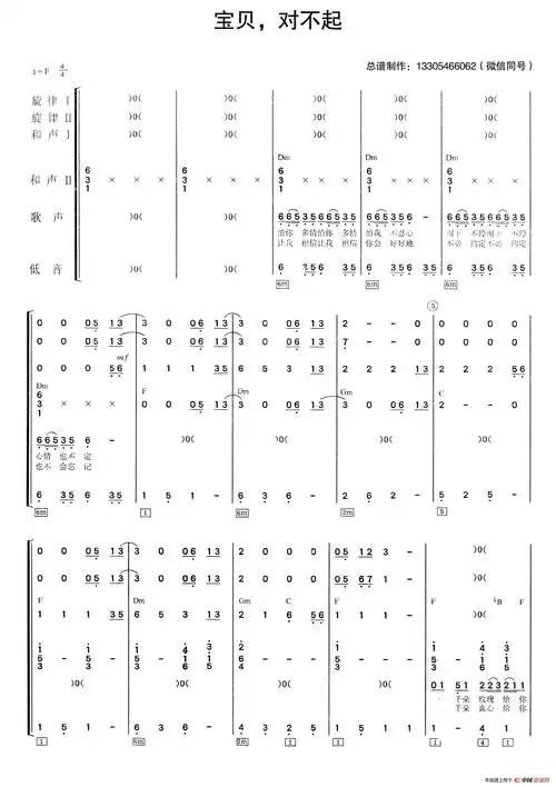 宝贝,对不起(乐队总谱)