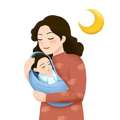 妈妈哄宝宝睡觉哼歌免抠元素母婴