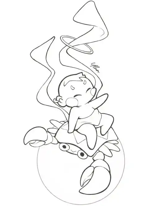 星座系列巨蟹座线稿