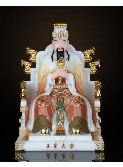 品质保证玉皇大帝王母娘娘像汉白玉玉母神像玉皇大母娘娘佛像玉帝道教