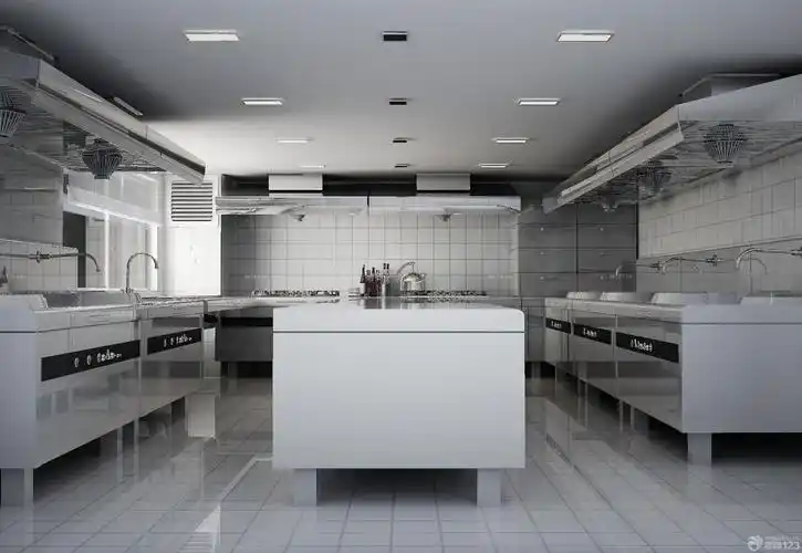 饭店厨房整体橱柜装修样板间