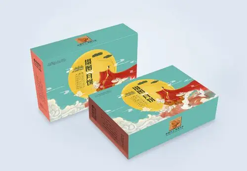 中秋月饼包装盒设计图片素材