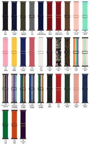 适用苹果手表表带iwatch6弹力尼龙watch543se21代彩虹applewatch小众