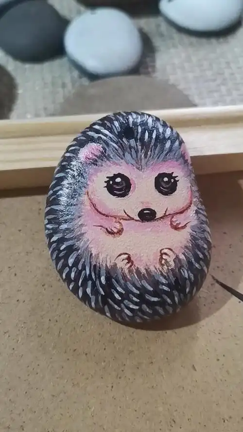 石头画小刺猬,小石头的妙用98