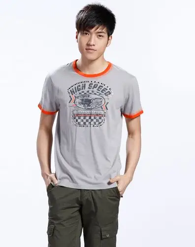 休闲服饰专场生活几何samuel&kevin 男款灰色圆领短袖t恤