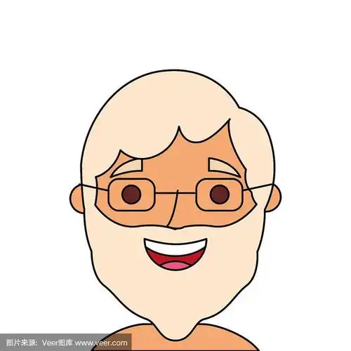 祖父的脸老人的侧面头像