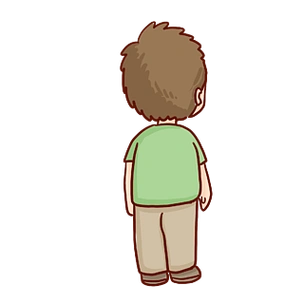 背影卡通可爱穿绿色裙子的儿童背影设计新婚夫妇蜜月旅行的背影医生