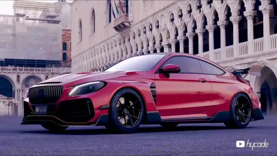 活动  奔驰c63改装,宽体低趴姿态的奔驰c63!