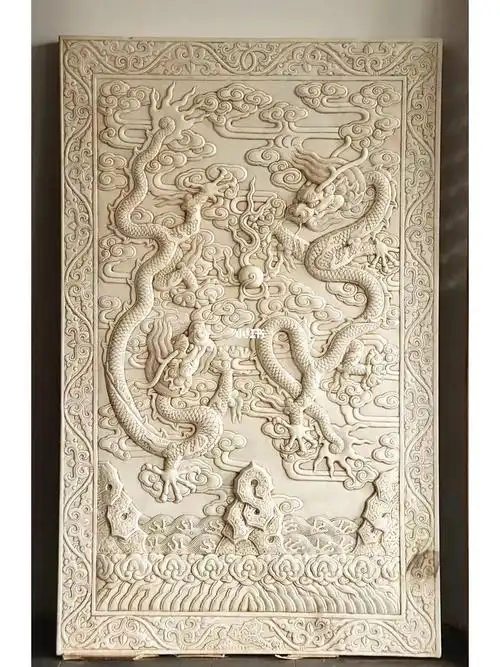 浮雕双龙戏珠顶级汉白玉尺寸高16米