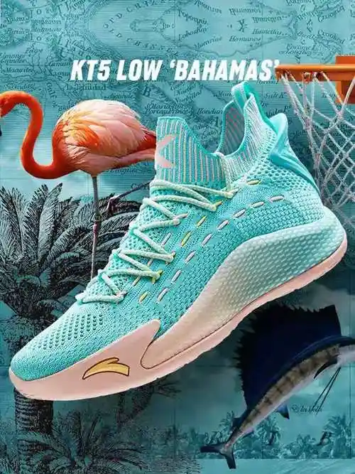 安踏篮球鞋男2021夏款汤普森kt5low低帮室外减震篮球鞋112021102