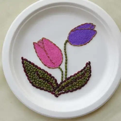 儿童手工diy豆子种子贴画材料包 趣味儿童早教益智玩具 月亮kitty_爱