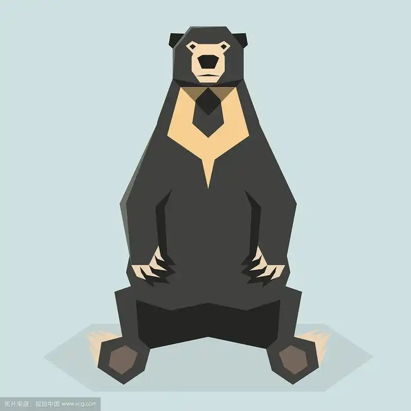 平的多边形太阳熊