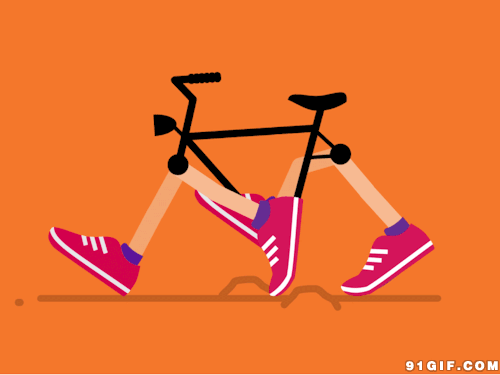 会走路的自行车卡通动态图