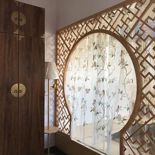 月亮门东阳木雕客厅中式隔断玄关屏风定做仿古门窗实木花格月洞门