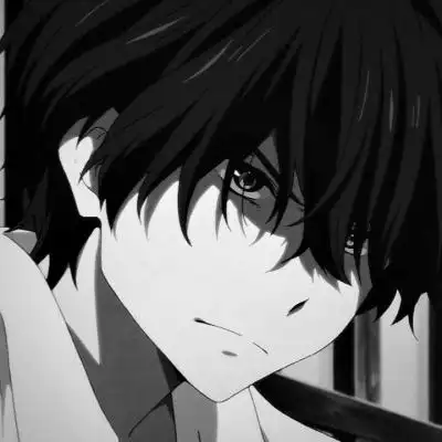 丧系黑白动漫男头_男生头像_我要个性网