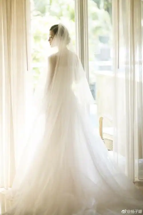 杨子姗晒婚纱照,宛若仙女,唯美清丽