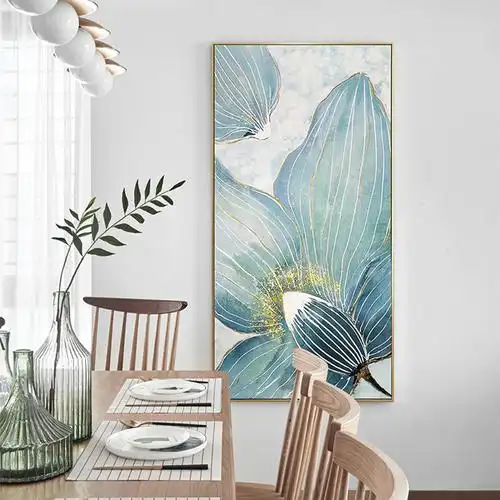 现代简约客厅手绘油画入户玄关装饰画美式背景墙壁画现代装饰画