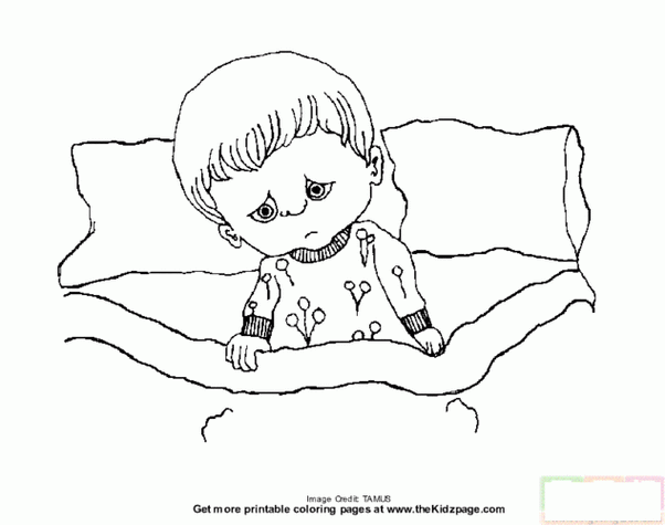 一个人坐在床上的简笔画