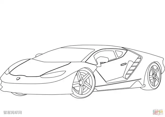 兰博基尼百岁图片兰博基尼图片超级跑车小汽车简笔画警车线稿图片大众