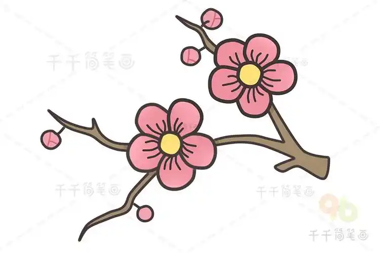 梅花简笔画教程梅花简笔画梅花的简笔画怎么画梅花简笔画画法梅花简笔